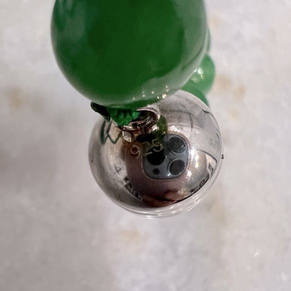 Green Jade Carved Elephant Sterling Silver Magnetic Clasp Necklace - Picture 10 of 11